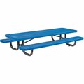 Global Industrial 8ft Rectangular Kids Picnic Table, Expanded Metal, Blue 277153KBL